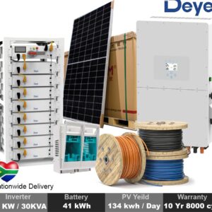 Deye 30kW Hybrid Inverter With 41 KWh Battery Pack High-Voltage Solar Kit